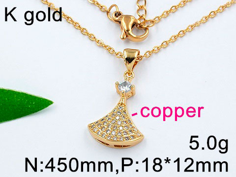 Collar dorado Dije colgante con pedrería