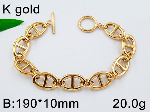 Pulsera dorada eslabón dije café 1cm