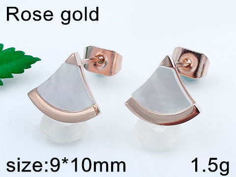 Set rose gold Collar y aretes triangular c/nácar