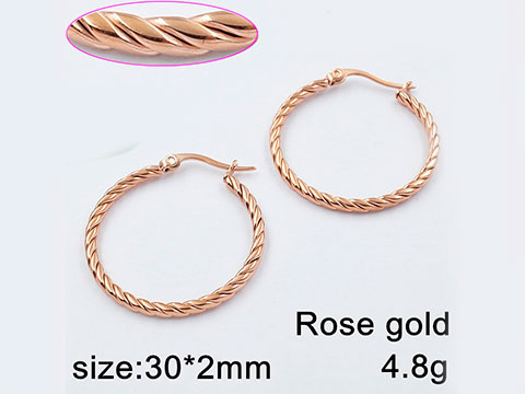 Argollas rose gold entorchadas 3cm
