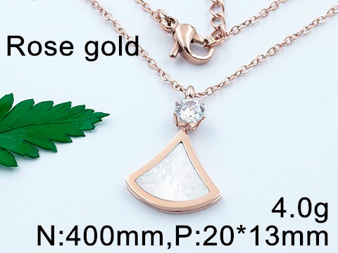 Set rose gold Collar y aretes triangular c/nácar