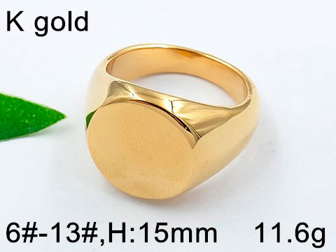 Anillo dorado diseño redondo plano 1.5cm