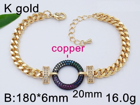 Brazalete dorado círculo pedrería multicolor