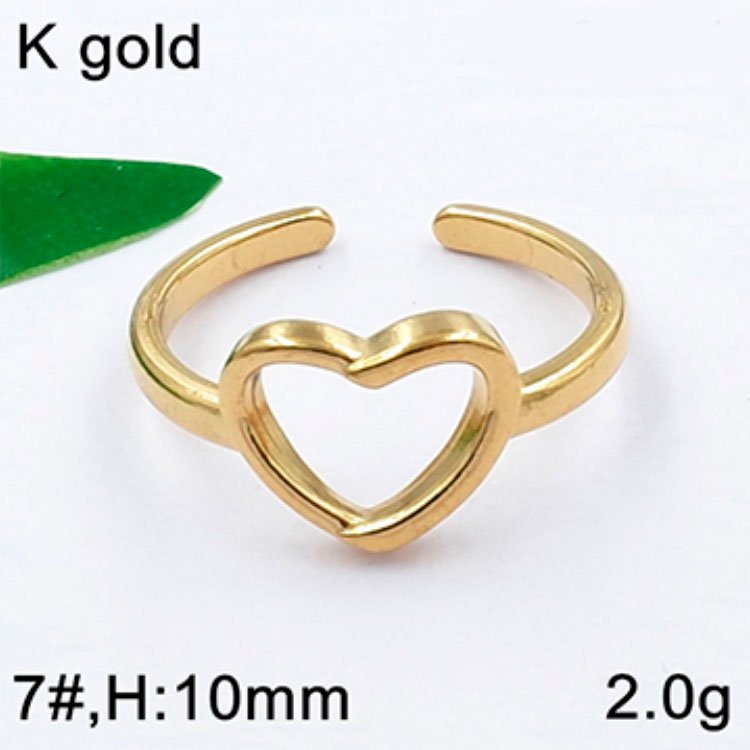 Anillo dorado abierto silueta corazón 1cm