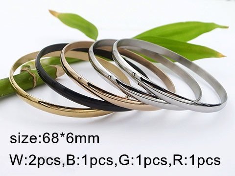 Set 5 brazaletes 4 tonos 6.8cm*6mm