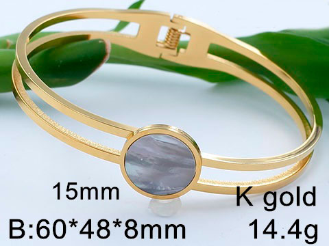 Brazalete dorado dije nácar 1.5cm