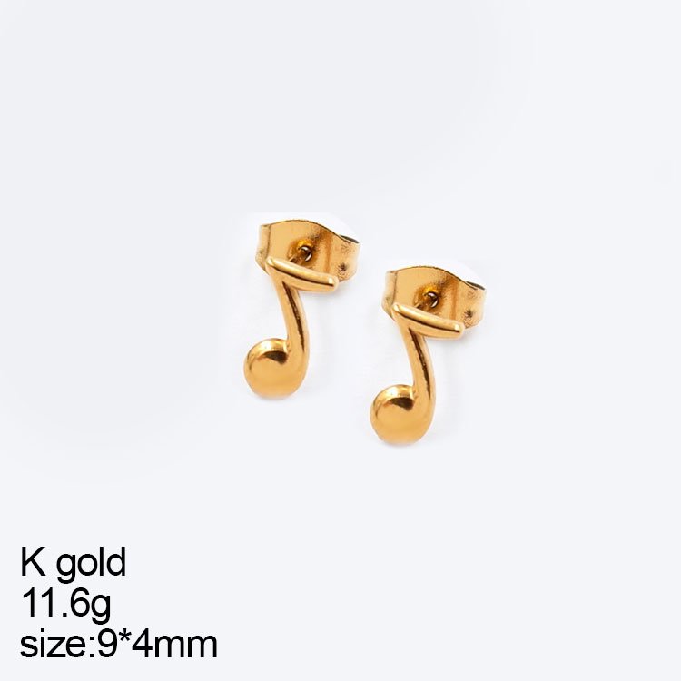 Aretes nota musical "Corchea" 9mm