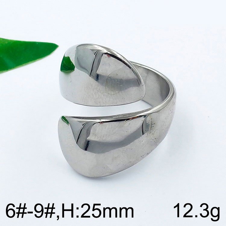 Anillo plateado 2.5cm diseño al frente