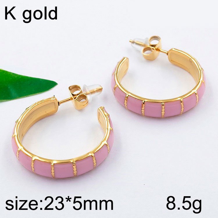 Argollas doradas con lila 2.3cm
