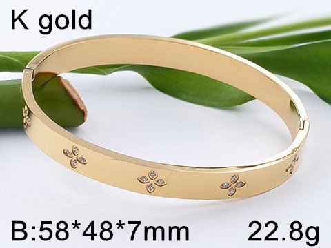 Brazalete dorado pequeño 5.8cm diseño LV pedrería al frente