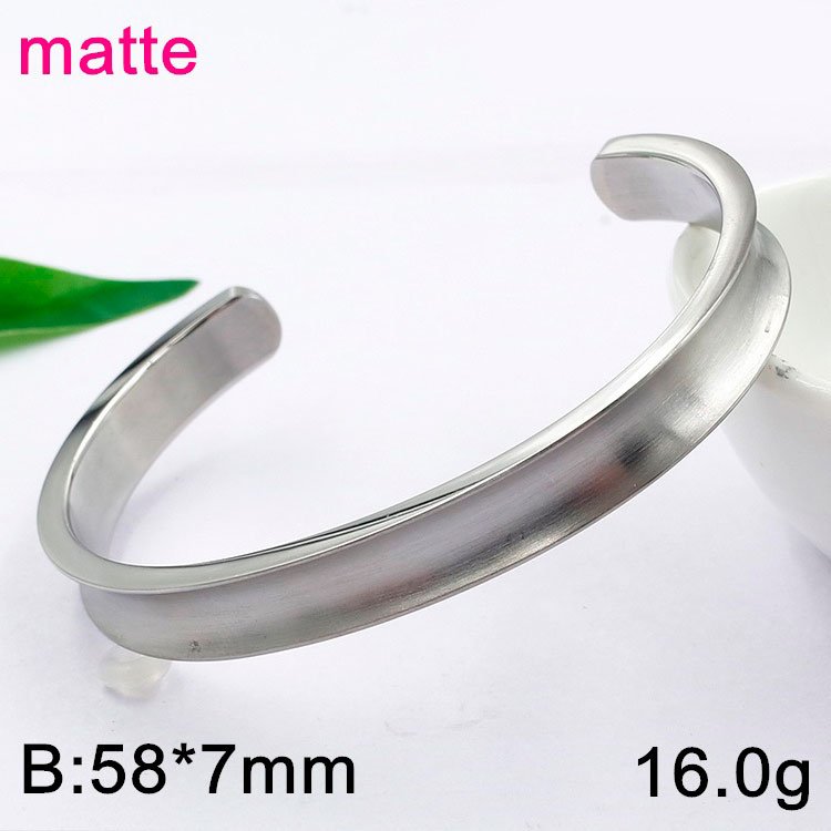 Brazalete plateado mate abierto 5.8cm*7mm