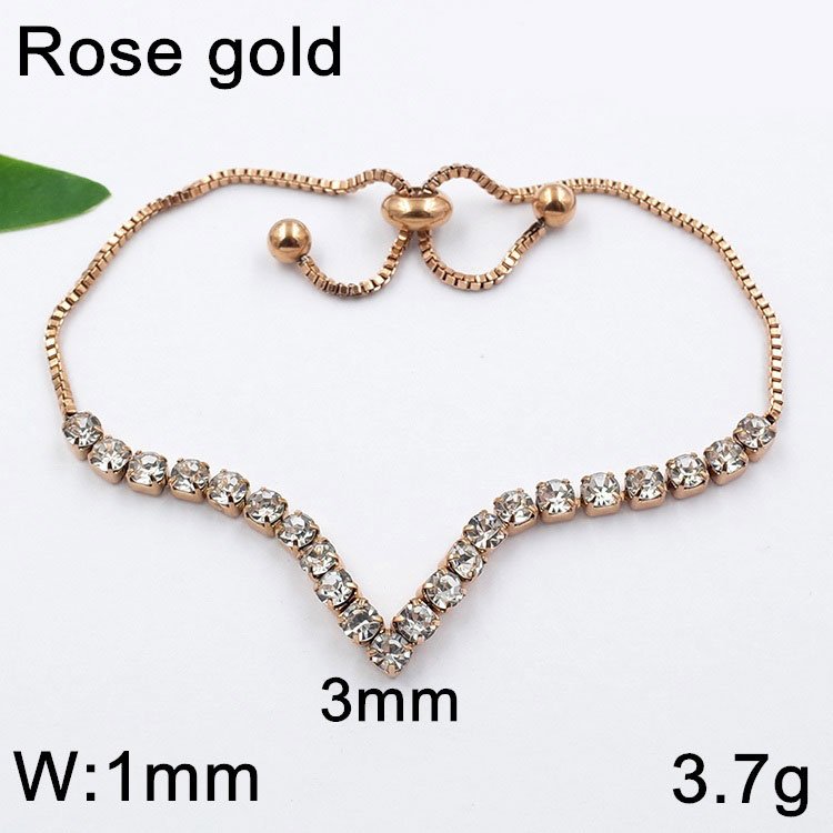 Set rose gold Gargantilla y pulsera pedrería 3mm