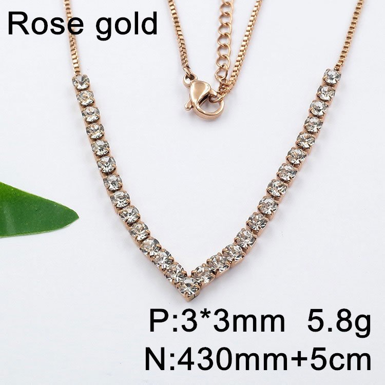 Set rose gold Gargantilla y pulsera pedrería 3mm