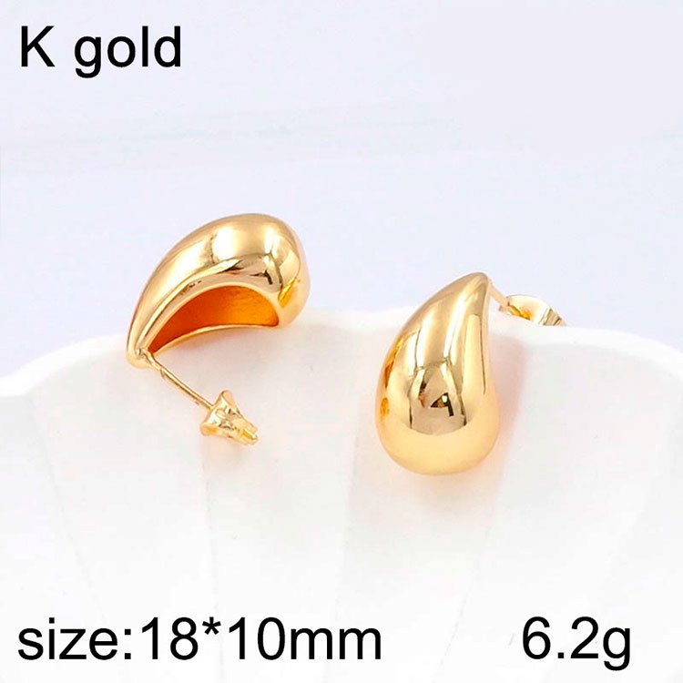 Aretes dorados (Laminado Americano) 1.8cm gotita cóncava