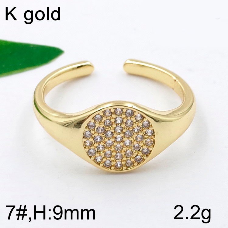 Anillo dorado abierto de Laminado Americano con pedrería