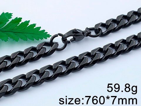 Cadena negra largo 76cm grosor 7mm
