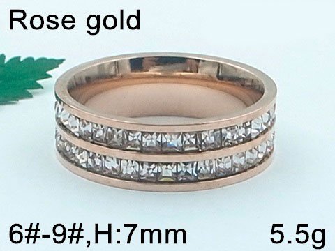 Anillo rose gold doble fila de circonias