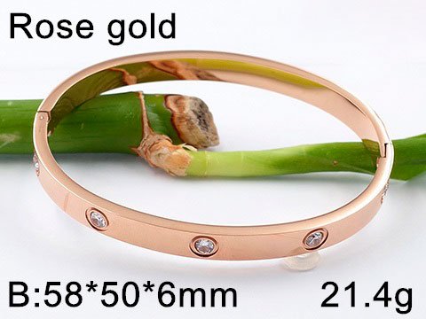 Brazalete rosa 6mm pedrería blanca 5.8cm