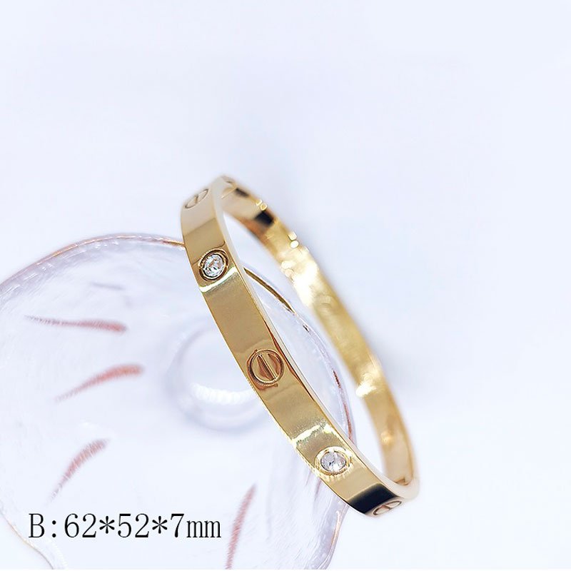 Brazalete dorado 6mm pedrería blanca 6.2cm