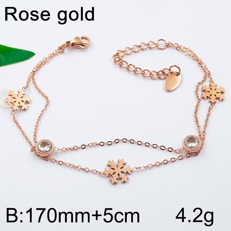 Pulsera rose gold copitos nieve