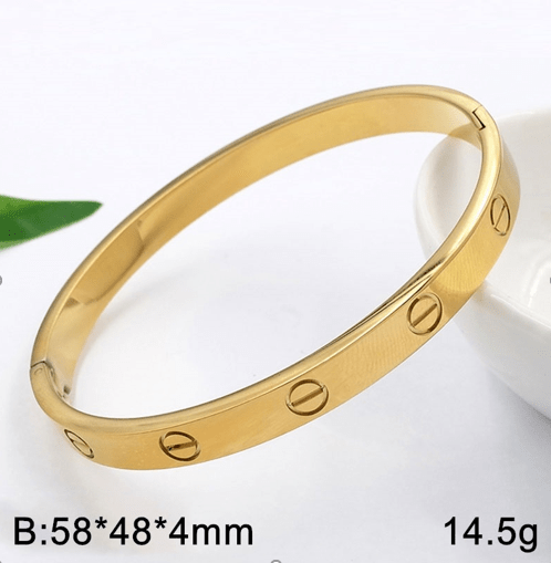 Brazalete dorado 5.8cm*4mm diseño "CRtieR"