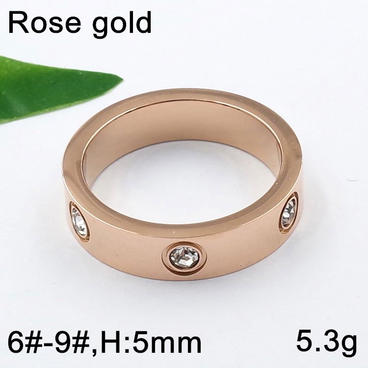 Set Rose gold Brazalete 6mm pedrería y anillo
