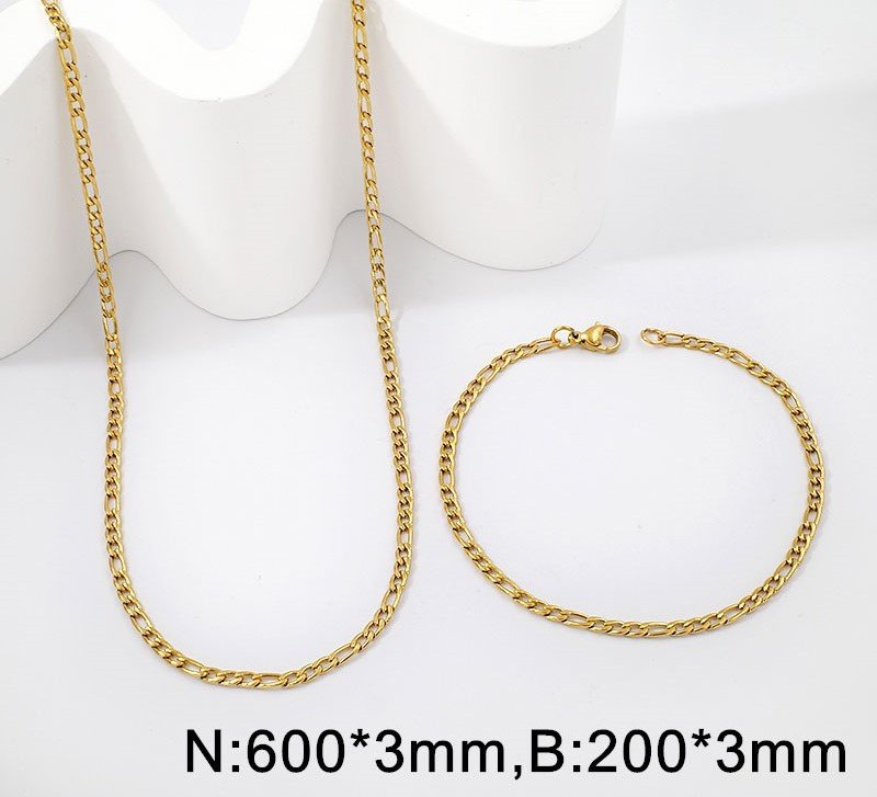 Set dorado Cadena 60cm y pulso 20cm*3mm