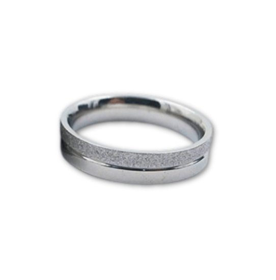 Argolla plateada 4mm brillante y escarchada